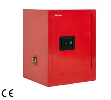 Armarios de seguridad para químicos bajo mesón de 15 L Infitek SSC-4Y, SSC-4R y SSC-4B