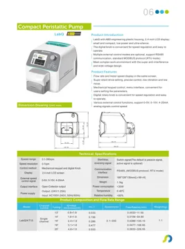 Bombas peristálticas compactas Shenchen LabQ, LabK, LabT, HandyPump y MiniPump