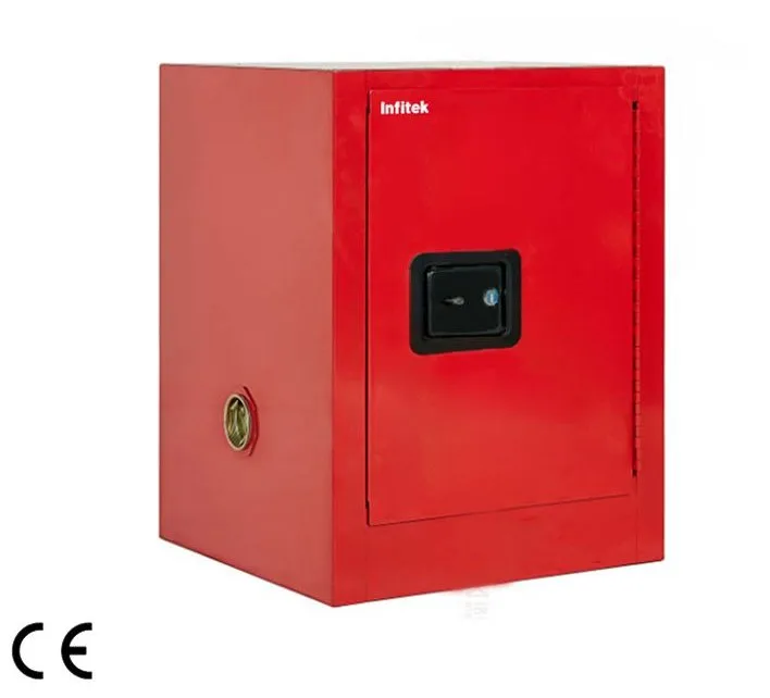 Armarios de seguridad para químicos bajo mesón de 15 L Infitek SSC-4Y, SSC-4R y SSC-4B Infitek