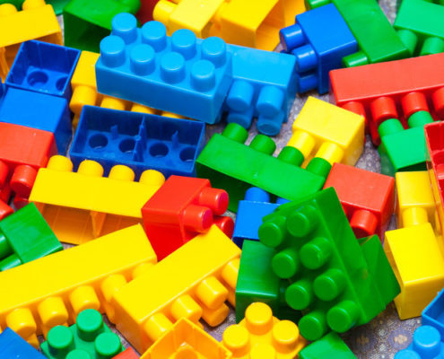 Polímero bloques de colores lego juguetes plástico